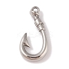 Non-Tarnish 304 Stainless Steel Hook Clasps STAS-C109-04P-1