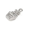 Brass Pave Clear Cubic Zirconia Pendants LS-KK-L238-08P-3