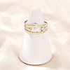 304 Stainless Steel Double Color Cuff Rings RJEW-S635-01GP-21-2