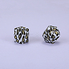 Colorful Pattern Printed Silicone Beads SI-JX0022A-17-1