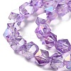 Transparent Electroplate Glass Beads Strands EGLA-F160-01C-3