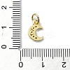 Moon Theme Brass Micro Pave Clear Cubic Zirconia Charms KK-H475-57G-03-3