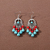 Bohemian tassel turquoise earrings JU8957-14-1