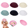 6Pcs 6 Colors Cloth Flat Round Fascinator Hat Base for Millinery AJEW-NB0005-57-1