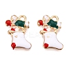 Christmas Theme Alloy Enamel Pendants ENAM-T020-10X-2