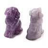 Natural Lepidolite/Purple Mica Stone Carved Dog Figurines DJEW-L023-A08-1