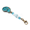 9Pcs Ocean Theme Alloy Charm & Glass Beads Pendant Decorations HJEW-JM03158-6