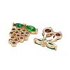 8Pcs 4 Style Real 18K Gold Plated Fruit Theme Brass Micro Pave Cubic Zirconia Pendants ZIRC-ZZ0001-06G-4
