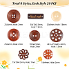 AHADERMAKER 160pcs 8 style Natural Wooden Buttons BUTT-GA0001-06-2