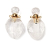 Natural Quartz Crystal Faceted Teardrop Bottle Pendants G-A225-02G-03-1
