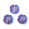 Baking Paint and Golden Metal Enlaced Glass Beads GL-CBA1477-16B-1