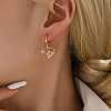 Fashionable Fringed Heart Tassel Brass Hoop Earrings IJ9645-4