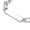 Tarnish Resistant 304 Stainless Steel Figaro Chain ID Bracelets LS-BJEW-G631-05P-3
