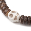 Coconut Disc Beaded Stretch Bracelets BJEW-JB10465-02-3