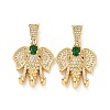 Brass Micro Pave Cubic Zirconia Pendants ZIRC-F134-27G-03-2