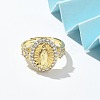 Virgin Mary Theme Clear Cubic Zirconia Finger Rings RJEW-G337-02G-01-2