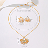 Brass Micro Pave Clear Cubic Zirconia Moon Pendant Necklaces & Stud Earrings Sets for Women DZ0544-2