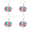 2 Pairs Lollipop Polymer Clay Dangle Earrings for Women EJEW-LP0001-49-1