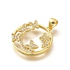 Rack Plating Brass Micro Pave Cubic Zirconia Pendants KK-L226-050G-04-2
