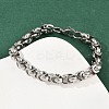 8MM 201 Stainless Steel Byzantine Chain Bracelets for Women BJEW-B143-06-5