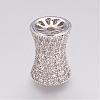 Brass Micro Pave Cubic Zirconia Beads ZIRC-P049-53P-1