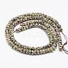Faceted Natural Dalmatian Jasper Rondelle Beads Strands G-K090-03-2