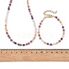 Natural Amethyst & Tourmaline & Sunstone & Rose Quartz Round Beaded Necklaces and Bracelet Set SJEW-JS01383-4