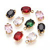 304 Stainless Steel and Cubic Zirconia Pendants STAS-T071-09M-G-1