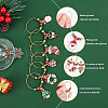 BENECREAT 24Pcs 12 Styles Christmas Tree & Snowflake & Sock & Santa Claus Alloy Enamel Dangle Wine Glass Charms with Glass Pearl AJEW-BC0003-12-4