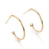 Brass Half Hoop Earrings EJEW-F255-02G-1