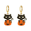 Halloween Alloy Enamel Hoop Earrings FS-WG6BEC1-03-1