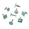 4 Pairs 2 Style Brass Cufflinks AJEW-CF0001-22-3