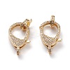 Brass Micro Pave Clear Cubic Zirconia Lobster Claw Clasps KK-C100-43G-G-2