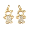 Brass Micro Pave Clear Cubic Zirconia Pendants CU-CBA9AFC-01G-08-1