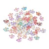 Golden Iron Flat Head Pins and Transparent Spray Painted Glass Beads Pendants PALLOY-JF03129-1
