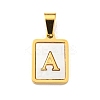 PVD Vacuum Plating 304 Stainless Steel Pave Natural White Shell Pendants STAS-S130-03G-A-1