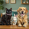 3Pcs 3 Colors Resin Imitation Pearl Beaded Pet Collar Necklaces NJEW-FG0001-20-5