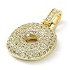 Brass Micro Pave Clear Cubic Zirconia Pendants KK-M279-01G-O-2