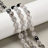 Natural Tourmalinated Quartz/Black Rutilated Quartz Beads Strands G-B153-A08-1