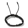 5Pcs 5 Style Adjustable Braided Imitation Leather Cord Bracelet Set with Waxed Cord for Men BJEW-F458-14-3