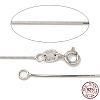 Anti-Tarnish Rhodium Plated Sterling Silver Snake Chain Necklaces NJEW-M153-15A-20-4