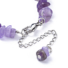 Natural Amethyst Chip Bracelets BJEW-JB04489-02-3