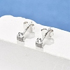 Lock 925 Sterling Silver Micro Pave Clear Cubic Zirconia Stud Earrings for Women EJEW-K307-03A-P-1