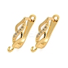 Rack Plating Brass Micro Pave Clear Cubic Zirconia Hoop Earrings Findings KK-F876-21G-1