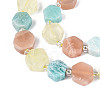 Natural Lemon Quartz & Flower Amazonite & Sunstone Beads Strands G-N358-03A-07-4