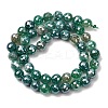 Electroplated Natural Agate Beads Strands G-B191-A07-8mm-09-4