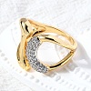 Brass Micro Pave Cubic Zirconia Cuff Rings RJEW-D313-07PG-3