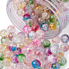 Transparent Spray Painted Crackle Glass Beads Strands GLAA-TA0003-09-4