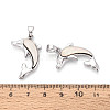 Alloy and Dyed Natural Paua Shell Pendants PALLOY-T093-07A-3
