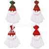Christmas Handmade Woven Macrame Cotton Thread Santa Claus Pendant Decorations HJEW-JM02455-1